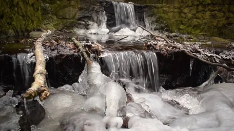 Small brook in a forest Stock Footage 71085438
