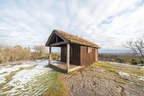 Small brown cabin Stock Photos