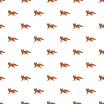 Small brown cats walking repeating pattern Stockillustratie
