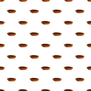 Small brown ceramic pot pattern repeating background Stock Illustration