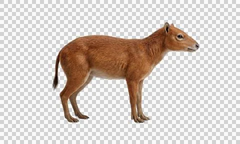 Small brown equine standing profile view on transparent background animal Фото