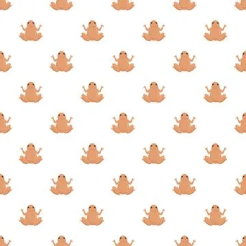 Small brown frogs creating a seamless pattern background Illustrazione stock