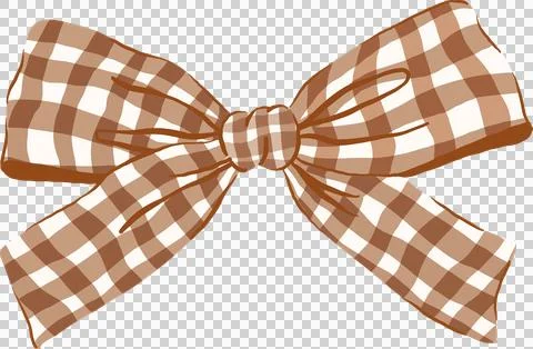 Small Brown Gingham Bow Illustration Stock Illustration
