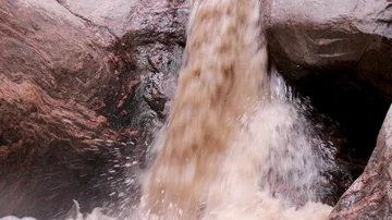 Small brown waterfall Stock Footage 85962991