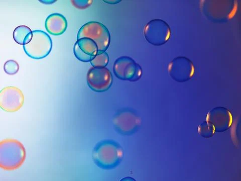 Small bubbles floating in air Foto stock