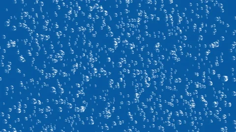 Small bubbles rising in blue liquid Stock Footage 170178603