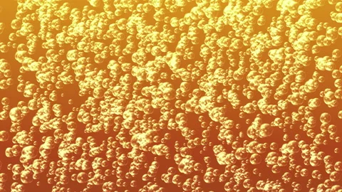 Small bubbles rising in golden liquid Stock Footage 201300853