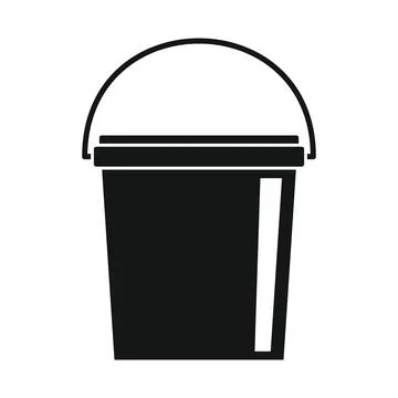 Small bucket black simple icon Stock Illustration