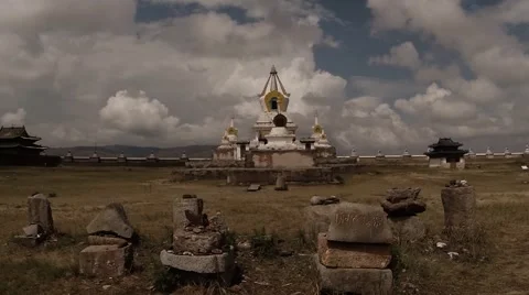 A small Buddhism temple Erdene Zuu Buddhist monastery Stock Footage 54648967