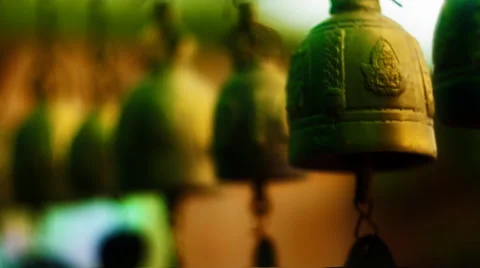 Small buddhist bells Stock Footage 54619535