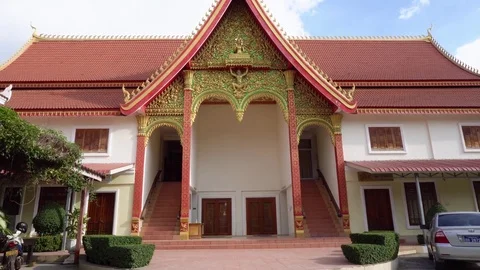 Small Buddhist Temple in Laos Stock Footage 83230906