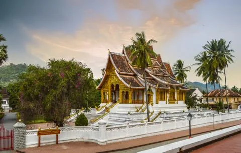 Small Buddhist Temple On the Museum Grounds In Luang Prabang Laos Stock Photos