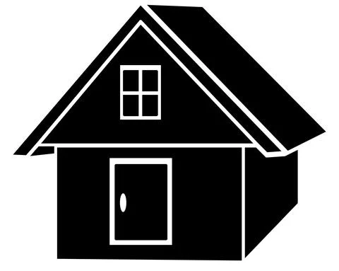 Small building, barn - vector silhouette picture for logo or pictogram. Stock Illustration