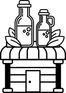 A small building with two bottles on top of it Ilustración de archivo