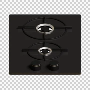 Small Built In Gas Hob Front View Illustrazione stock