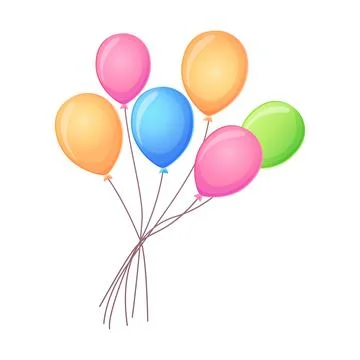 Small bunch of colorful balloons, vector illustration Stock Illustration