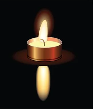 Small burning candle Stock Illustration