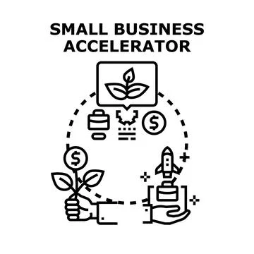 Small business accelerator concept promoting startup development growth Stock Illustration