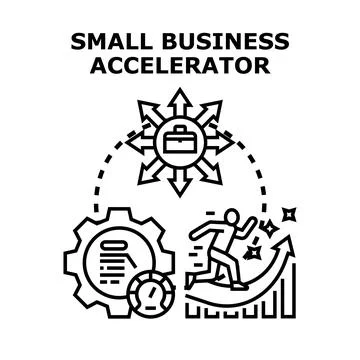 Small business accelerator program accelerating startup success Stock Illustration