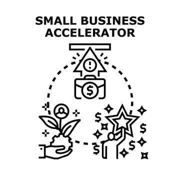 Small business accelerator program assisting startup growth Stock Illustration
