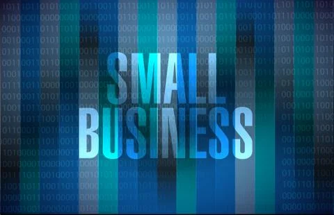 Small business binary background sign concept Stockillustratie