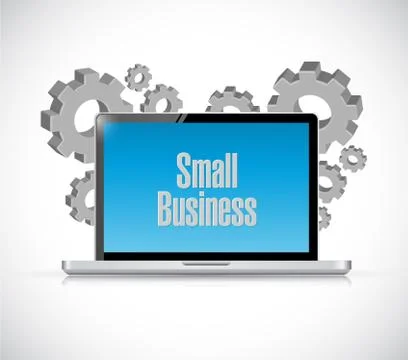 Small business computer sign concept illustration Stock Illustration