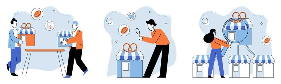 Small business. Creativity drives small businesses to develop unique products 스톡 일러스트