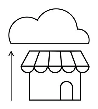 Small Business Growth Through Cloud Technology A Minimalist Representation 스톡 일러스트