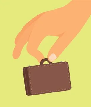 Small business / hand holding tiny suitcase Stock Illustration