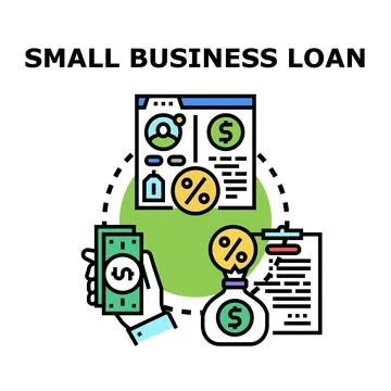 Small business loan application and money management Stock Illustration