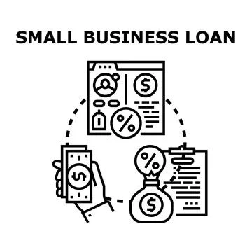 Small business loan application and money management Stock Illustration