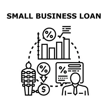 Small business loan application and lending process Stock Illustration