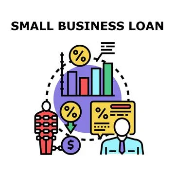 Small business loan application and lending process Stock Illustration