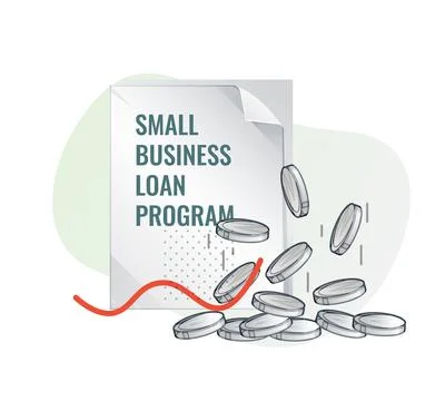 Small Business Loan Program to Revive Economy due to Coronavirus Pandemic -.. Stock Illustration