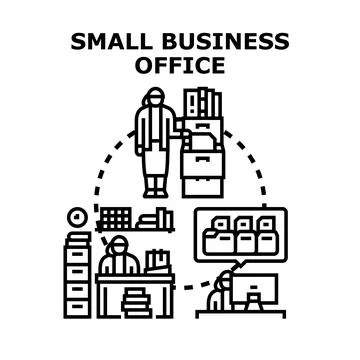Small business office organizing administration and documentation Stock Illustration