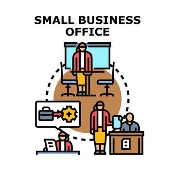 Small business office team collaborating and developing strategy Illustrazione stock