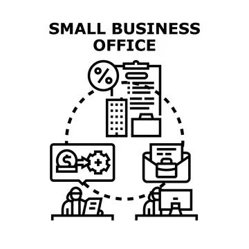 Small business office workflow concept illustration Stock Illustration