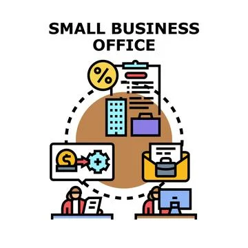 Small business office workflow concept illustration Stock Illustration