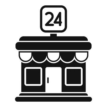 Small business open 24 hours a day offering services Ilustración de archivo