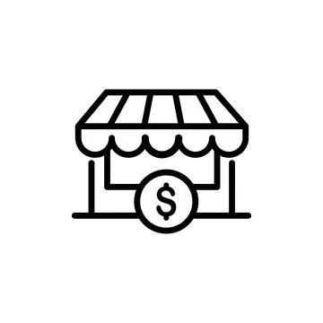 Small business pixel perfect linear icon. Micro enterprise. E commerce Stock Illustration