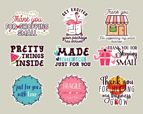 Small business stickers set. Vector business badges collection. Small business Stock Illustration
