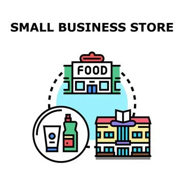 Small business store concept different retail types Stock Illustration