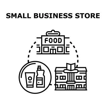 Small business store concept different retail types Stock Illustration