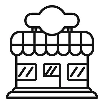 Small business storefront facade with awning and blank sign for branding Stock Illustration