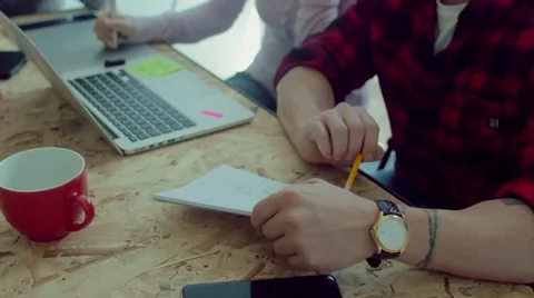 Small business team working in the startup office Stock Footage 62949144