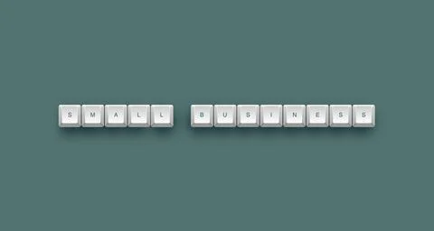 Small business text on a 3d keyboard button with shadow concept series Stock Illustration