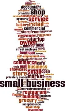 Small business word cloud Stock Illustration