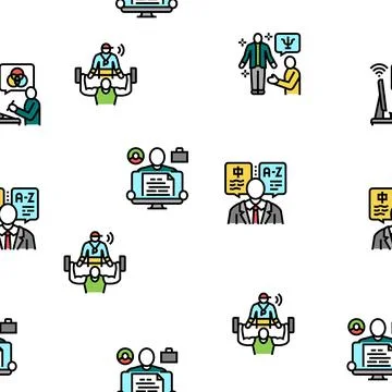 Small Business Worker Occupation Vector Seamless Pattern Stockillustratie