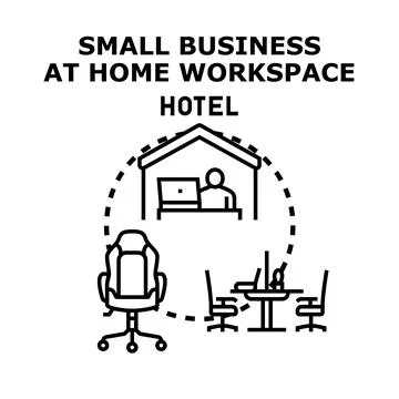 Small business working at home workspace concept Stock Illustration