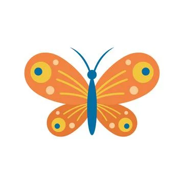 Small butterfly icon in flat style 스톡 일러스트